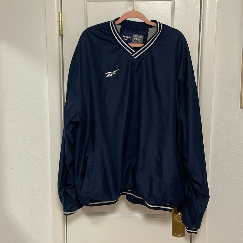 Reebok lined windbreaker pullover v neck